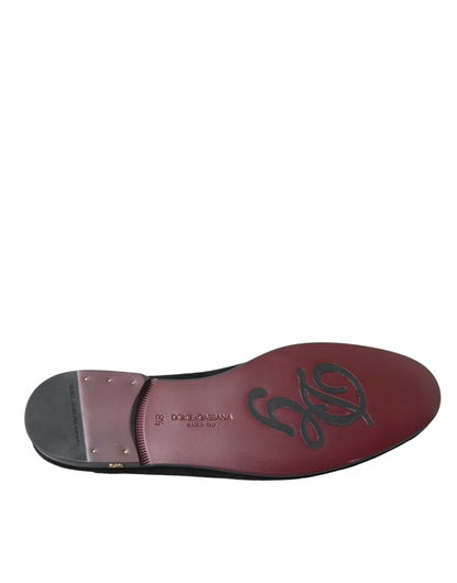 Dolce &amp; Gabbana – Schwarze Wildleder-Loafer, formelle Kleider, Slipper