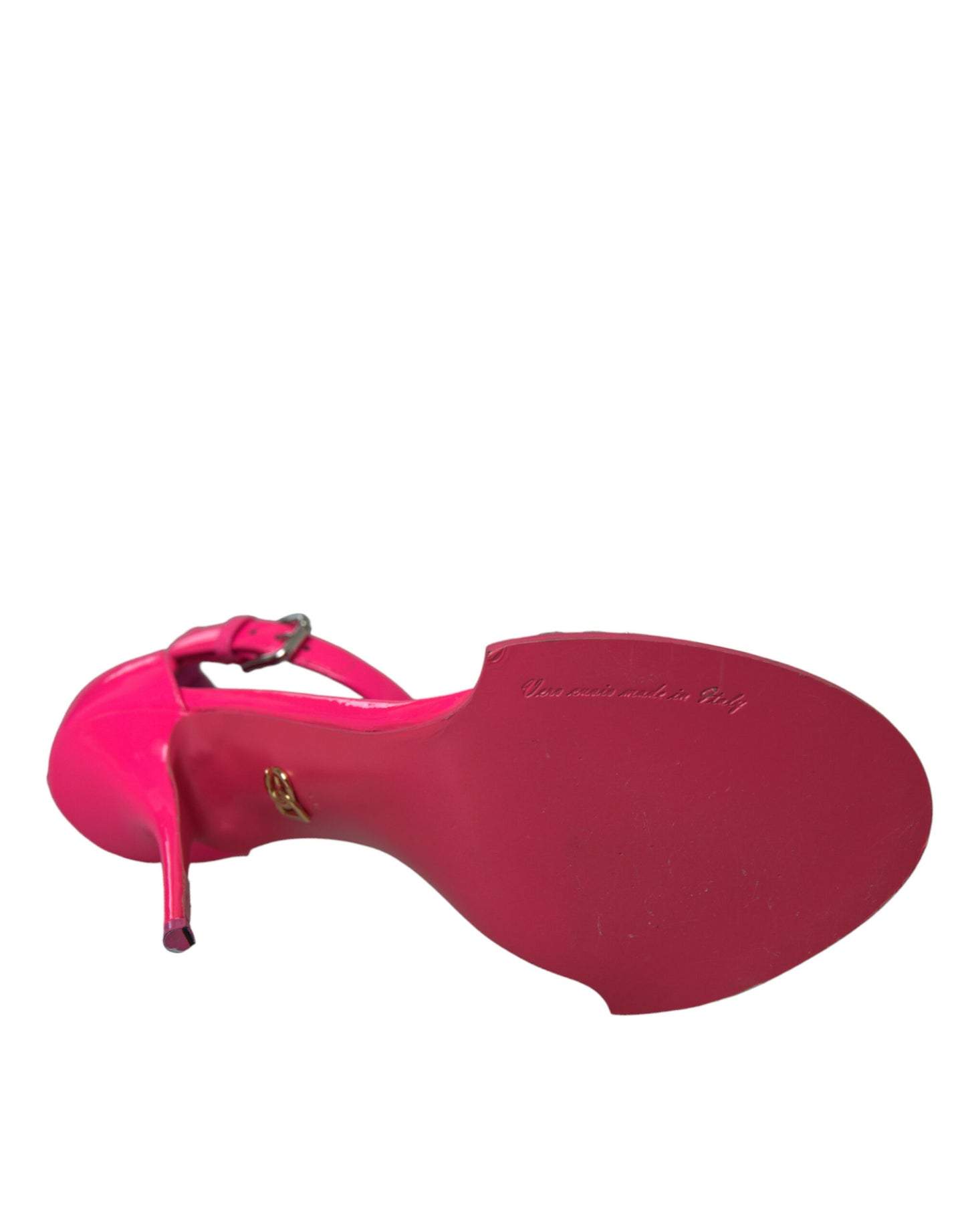 Dolce &amp; Gabbana Rosa Leder Kristall Heels Sandalen Schuhe