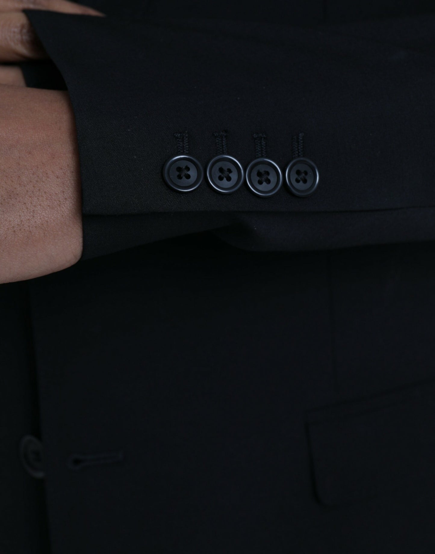 Dolce &amp; Gabbana – Schwarzer STAFF-Anzug aus Polyester, 3-teilig