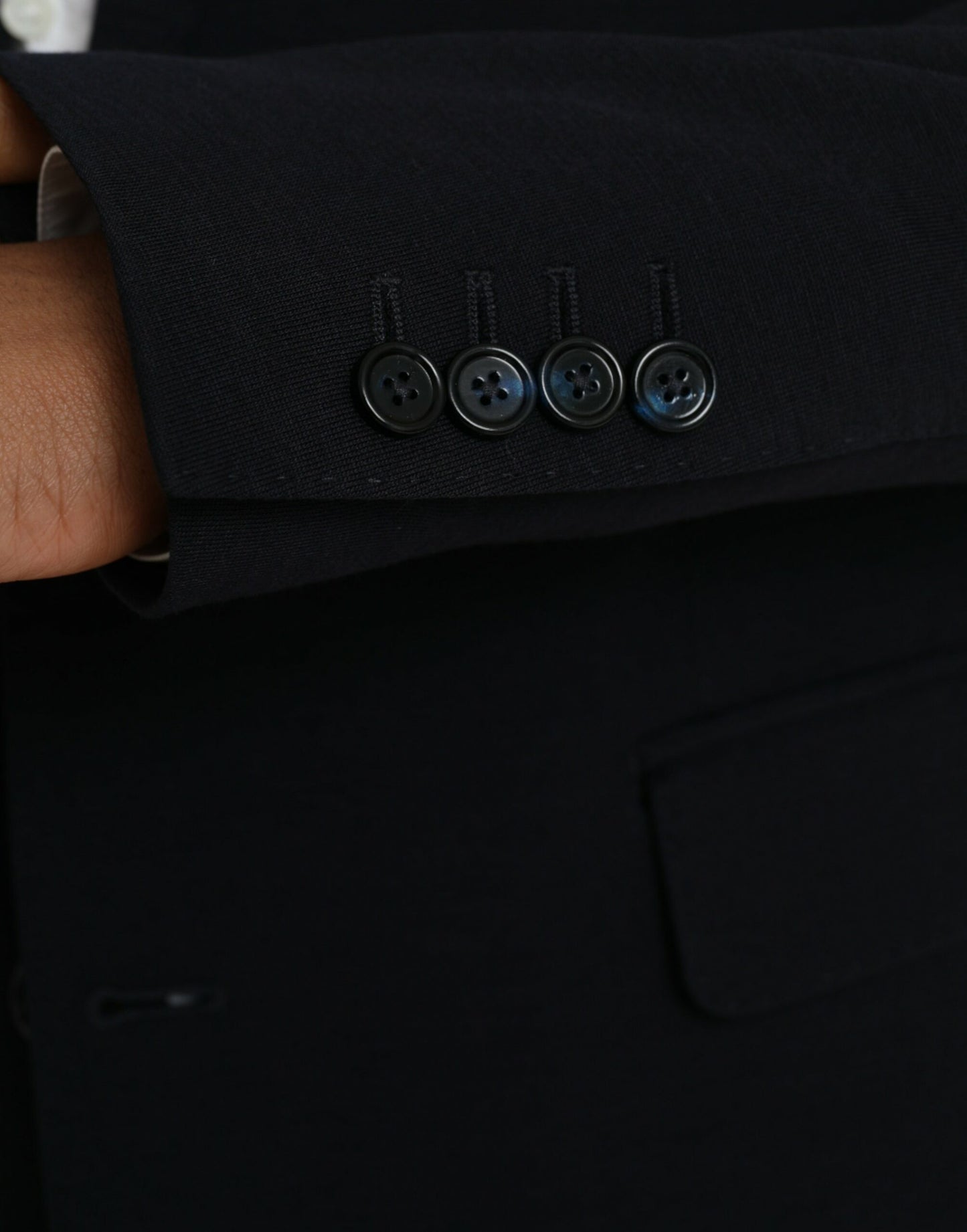 Dolce &amp; Gabbana – Einreihiger Blazer aus schwarzer Wolle