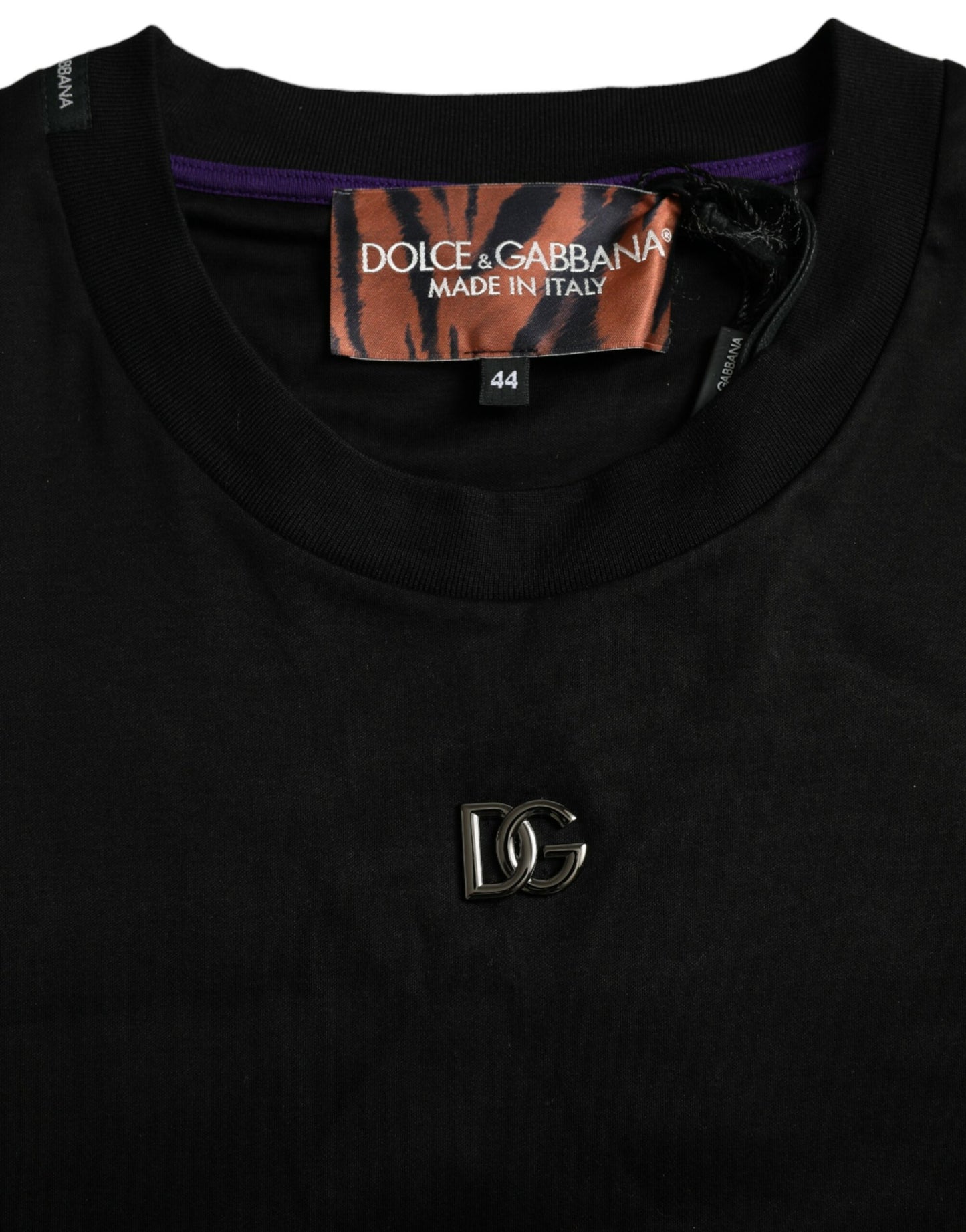 Dolce &amp; Gabbana – Kurzärmliges Baumwoll-T-Shirt mit mehrfarbigem Tiger-Print