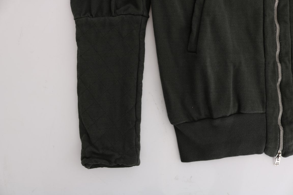 Exte Graues Oberteil mit Kapuze und Reißverschluss aus Baumwolle