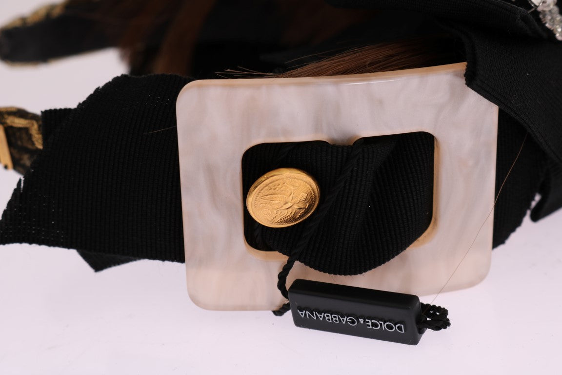 Dolce &amp; Gabbana Haarreif in Braun mit durchsichtigem Kristall