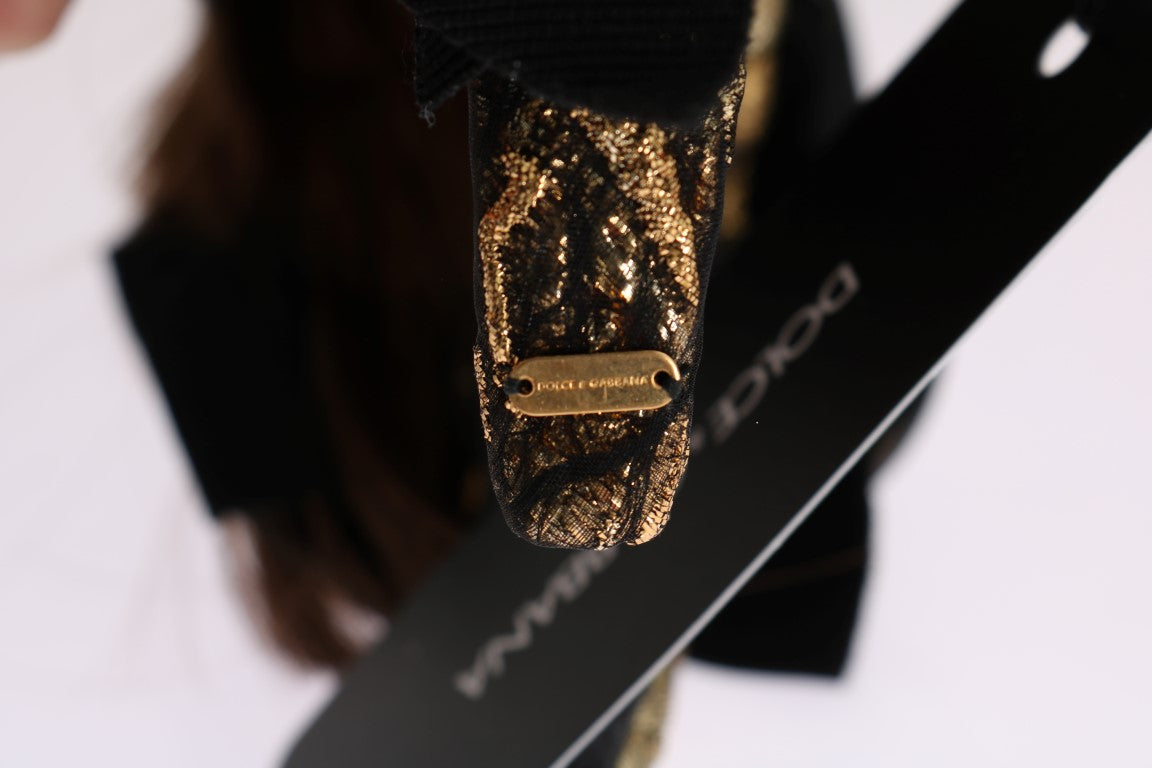 Dolce &amp; Gabbana Haarreif in Braun mit durchsichtigem Kristall