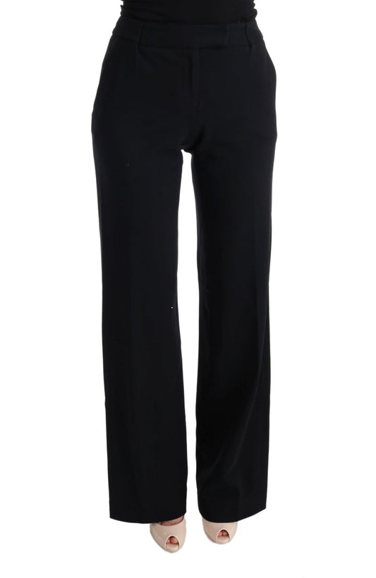Schwarze Viskose-Bootcut-Hose von Ermanno Scervino