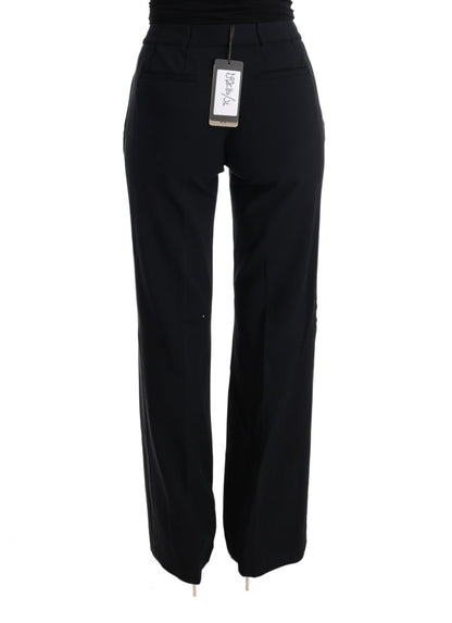 Schwarze Viskose-Bootcut-Hose von Ermanno Scervino