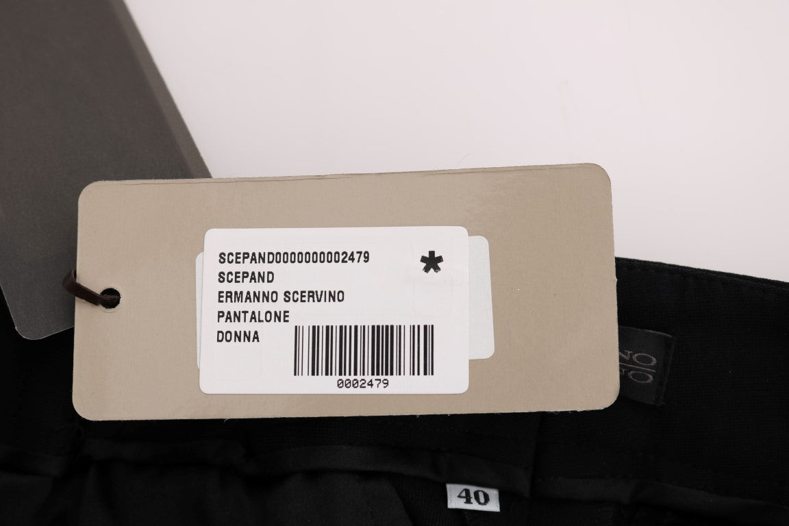 Schwarze Viskose-Bootcut-Hose von Ermanno Scervino