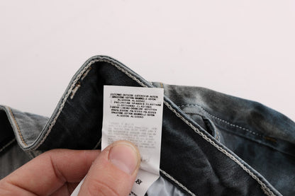 Cavalli Slim Fit Jeans aus Baumwollmischung in verwaschenem Blau