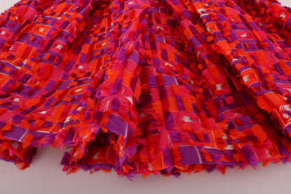 Dolce &amp; Gabbana – Rosa gemustertes A-Linien-Kleid über den Knien