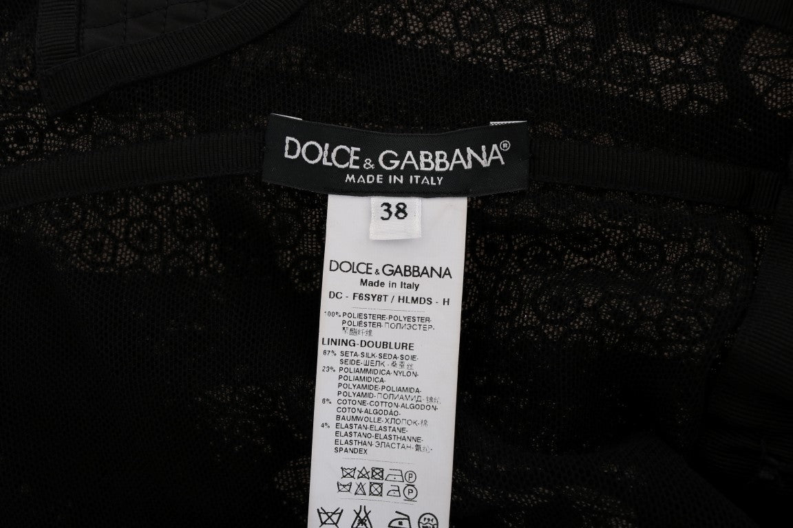 Dolce &amp; Gabbana Schwarzes Etuikleid mit Blumenmuster 