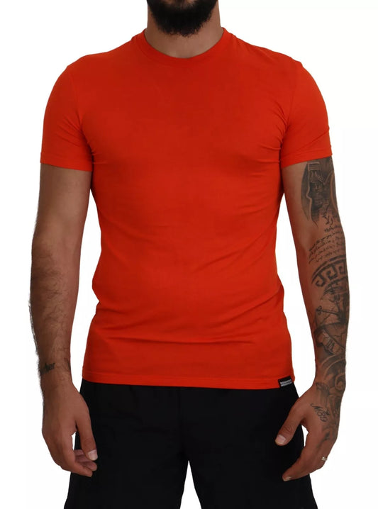 Dsquared² – Oranges Modal-T-Shirt mit Rundhalsausschnitt und kurzen Ärmeln
