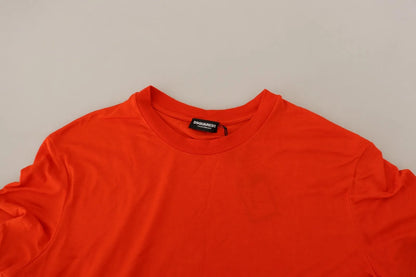 Dsquared² – Oranges Modal-T-Shirt mit Rundhalsausschnitt und kurzen Ärmeln