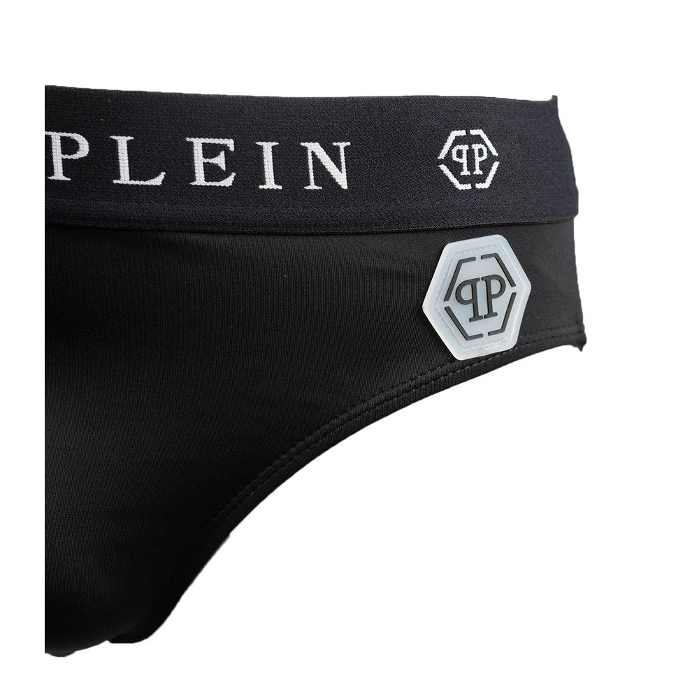Philipp Plein Schwarze Polyamid-Bademode für Herren