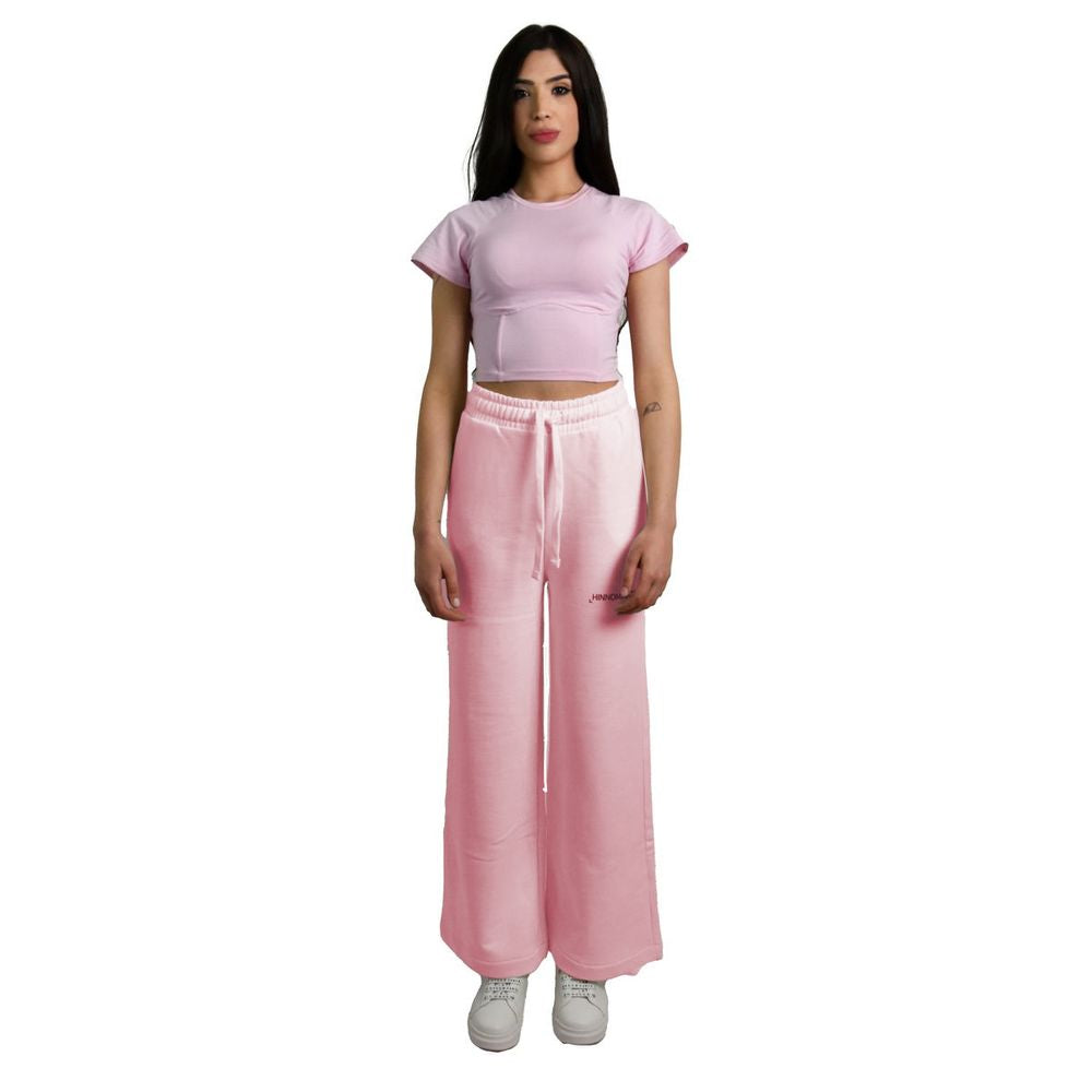 Hinnominate Rosa Palazzo-Hose aus Baumwolle für Damen