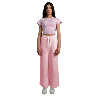 Hinnominate Rosa Palazzo-Hose aus Baumwolle für Damen