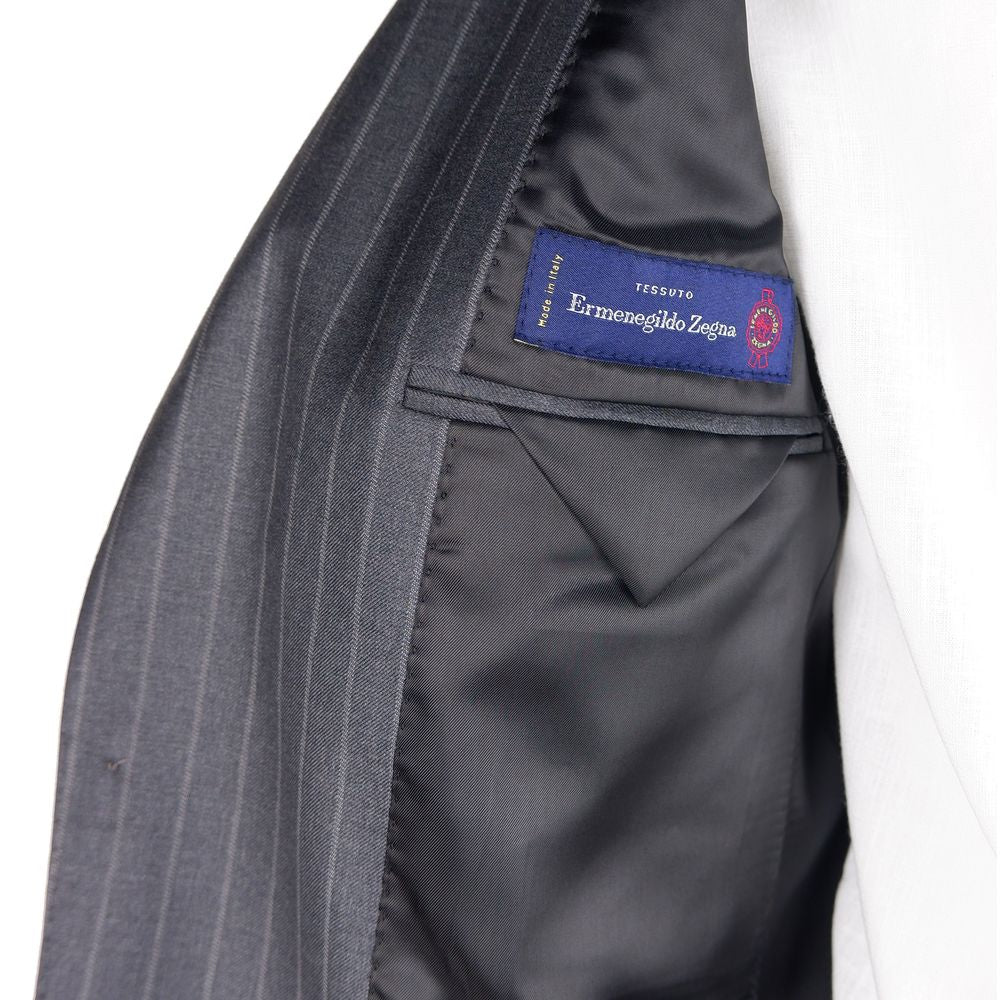 Grauer Wollanzug für Herren, hergestellt in Italien