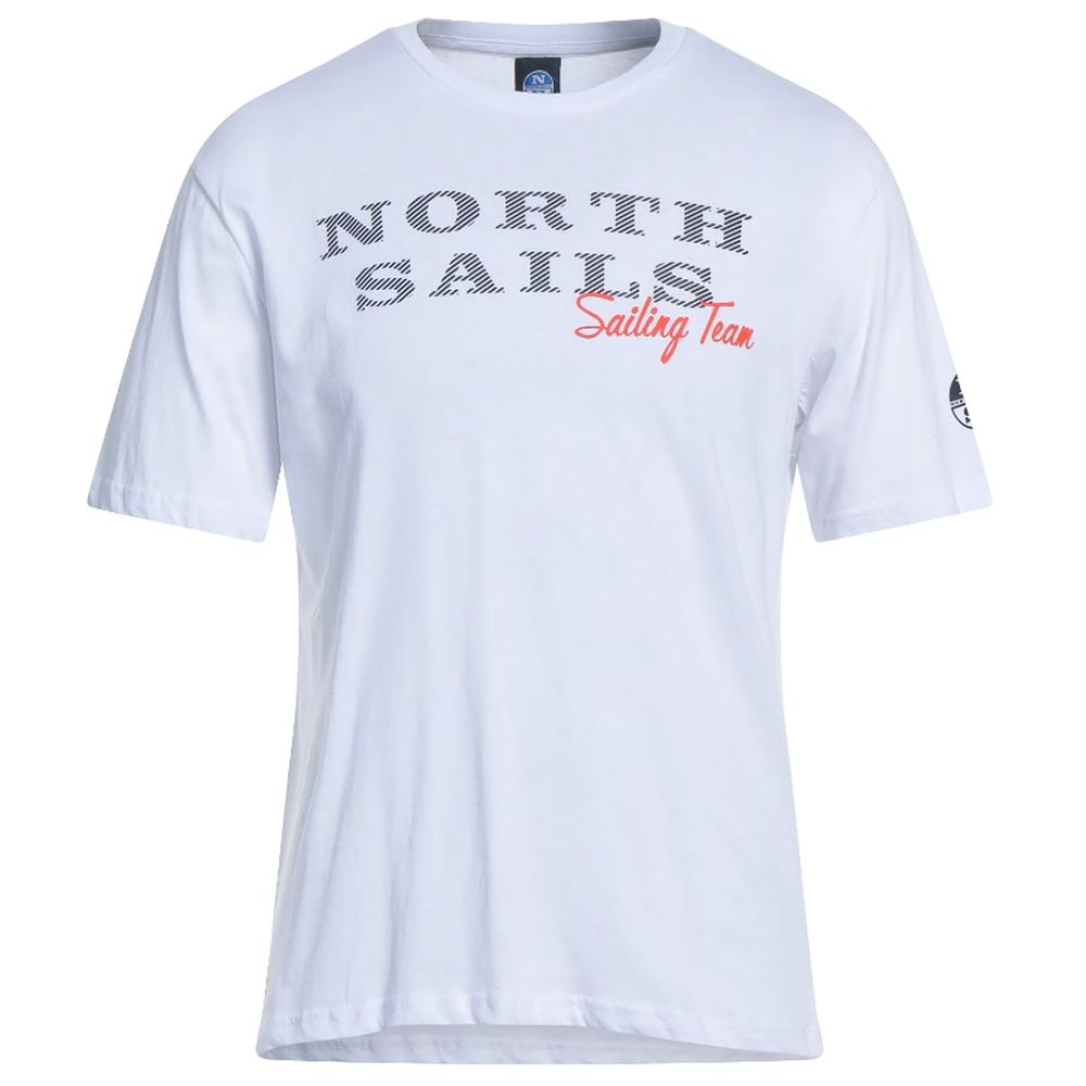 North Sails – T-Shirt mit Logo aus Gummi in makellosem Weiß