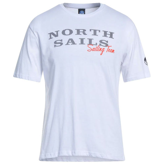 North Sails – T-Shirt mit Logo aus Gummi in makellosem Weiß