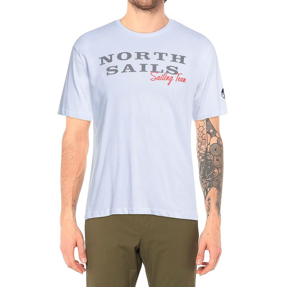 North Sails – T-Shirt mit Logo aus Gummi in makellosem Weiß