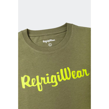 Refrigiwear Army-Baumwoll-T-Shirt mit kontrastierendem Logo