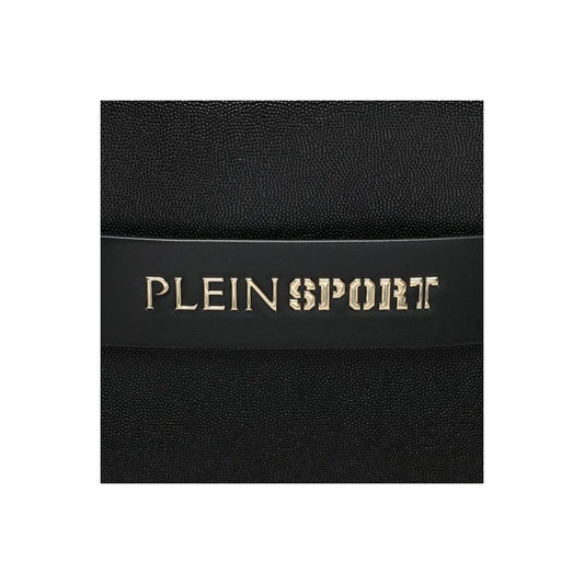 حقيبة توت أنيقة من Plein Sport باللون الأبنوسي مع شعار فضي