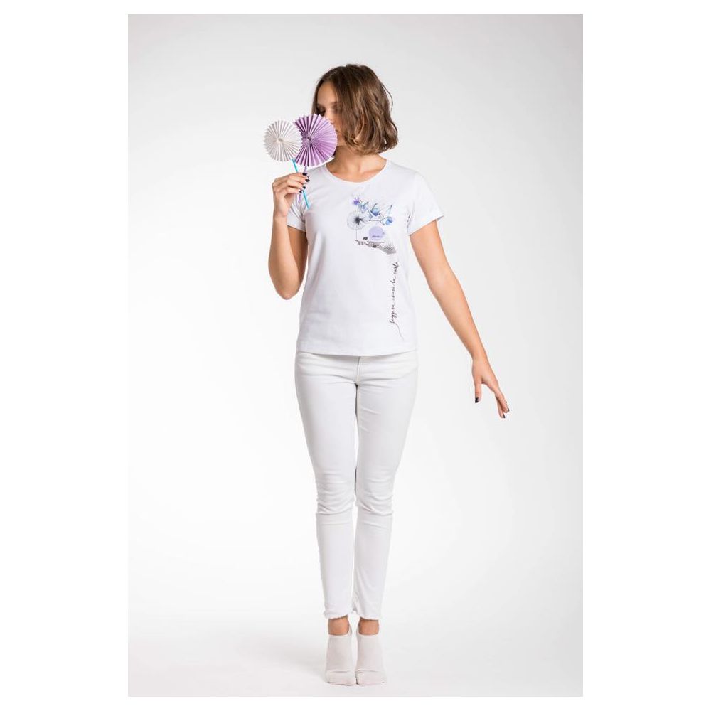 A.Tratti Weißes Viskose-T-Shirt für Damen