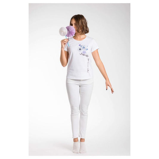 A.Tratti Weißes Viskose-T-Shirt für Damen