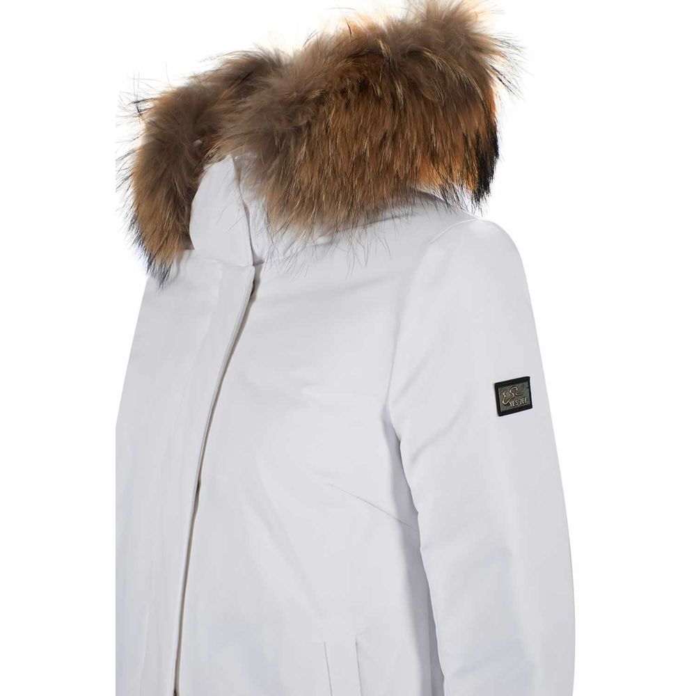Yes Zee – Schicke, gesteppte Daunenjacke aus Nylon mit Pelzkapuze