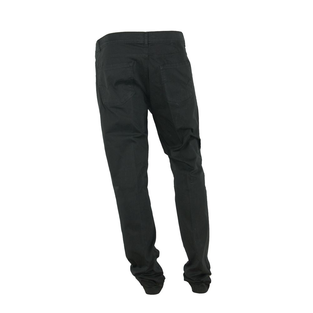 Schwarze Herrenhose aus Baumwolle, Made in Italy