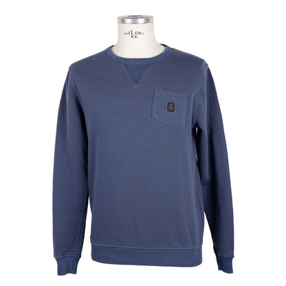 Refrigiwear Blauer Herrenpullover aus Baumwolle mit Brusttasche