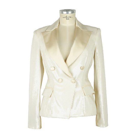 Elisabetta Franchi Weißer Polyester-Blazer für Damen