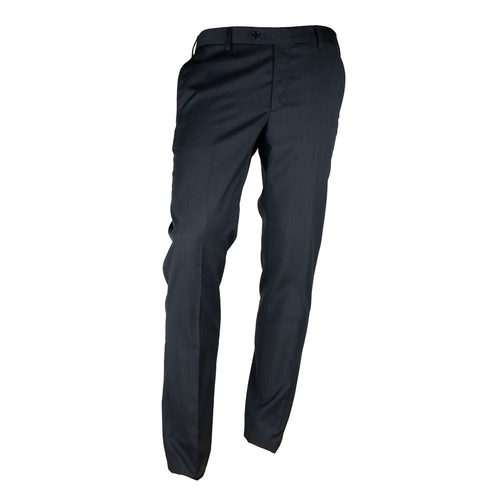 Schwarzer Wollanzug für Herren, hergestellt in Italien