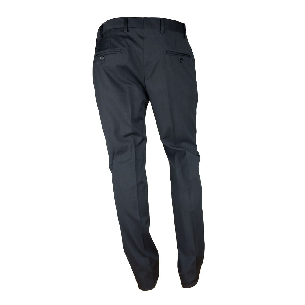 Schwarzer Wollanzug für Herren, hergestellt in Italien