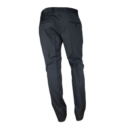 Schwarzer Wollanzug für Herren, hergestellt in Italien