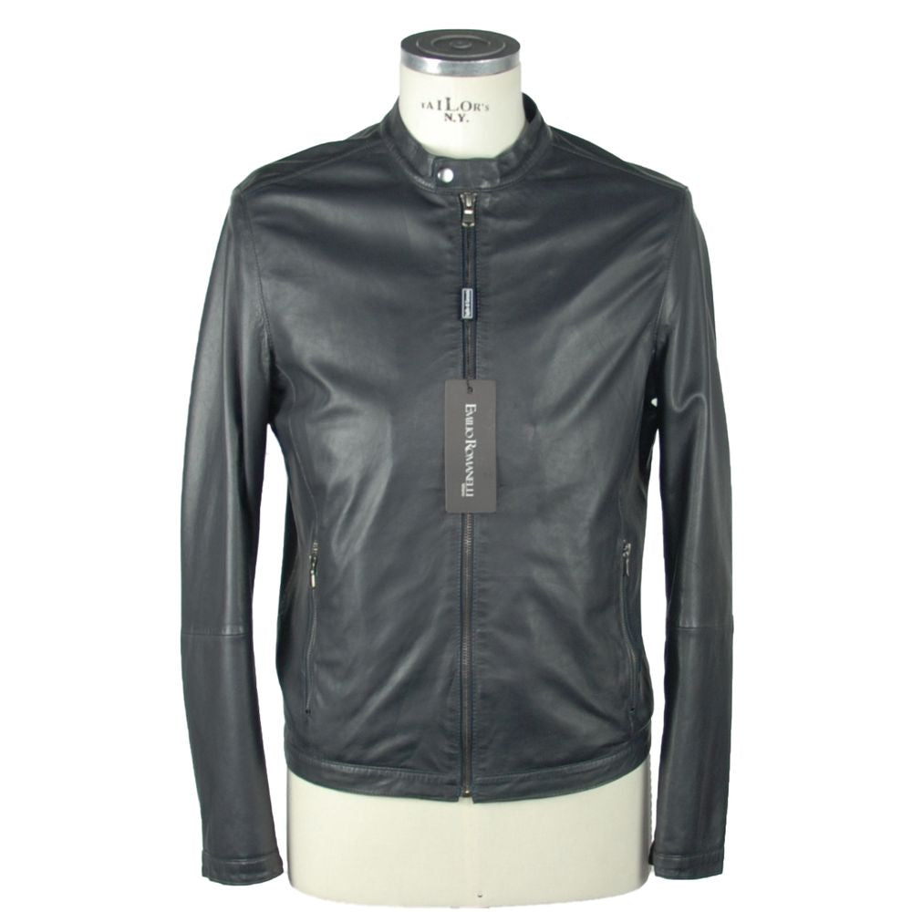 Emilio Romanelli Herrenjacke aus blauem Leder