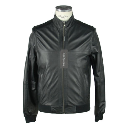 Emilio Romanelli Schwarze Lederjacke für Herren