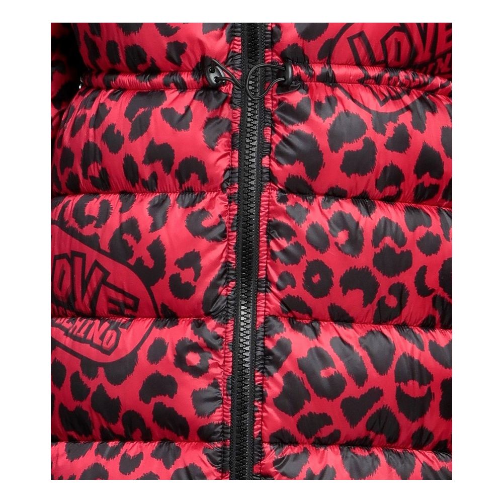 Love Moschino – Schicke, lange Daunenjacke mit Leopardenmuster