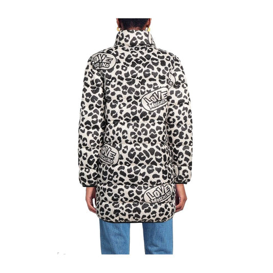 Love Moschino – Schicke Daunenjacke mit Leopardenmuster