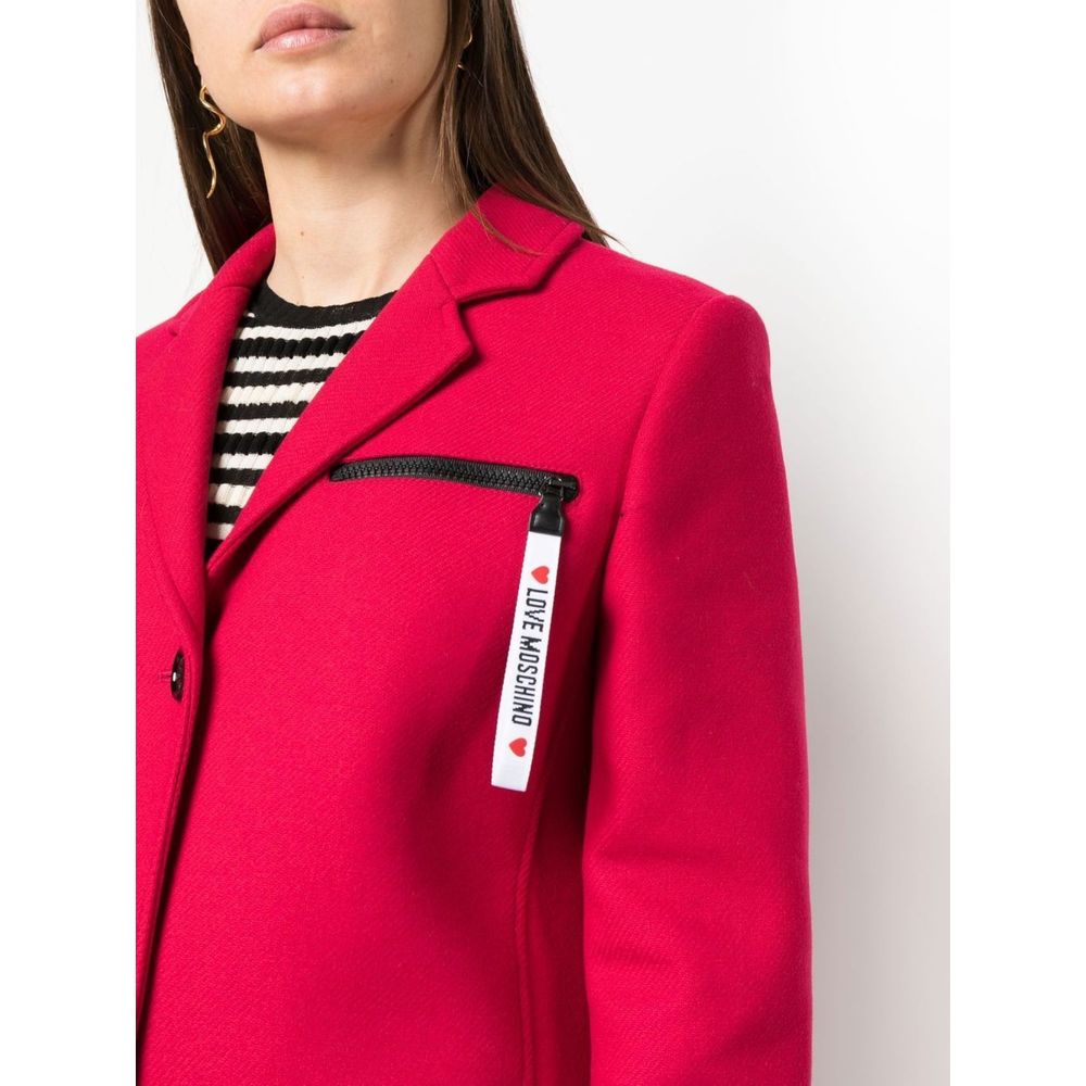 Love Moschino Red Wool Women Coat