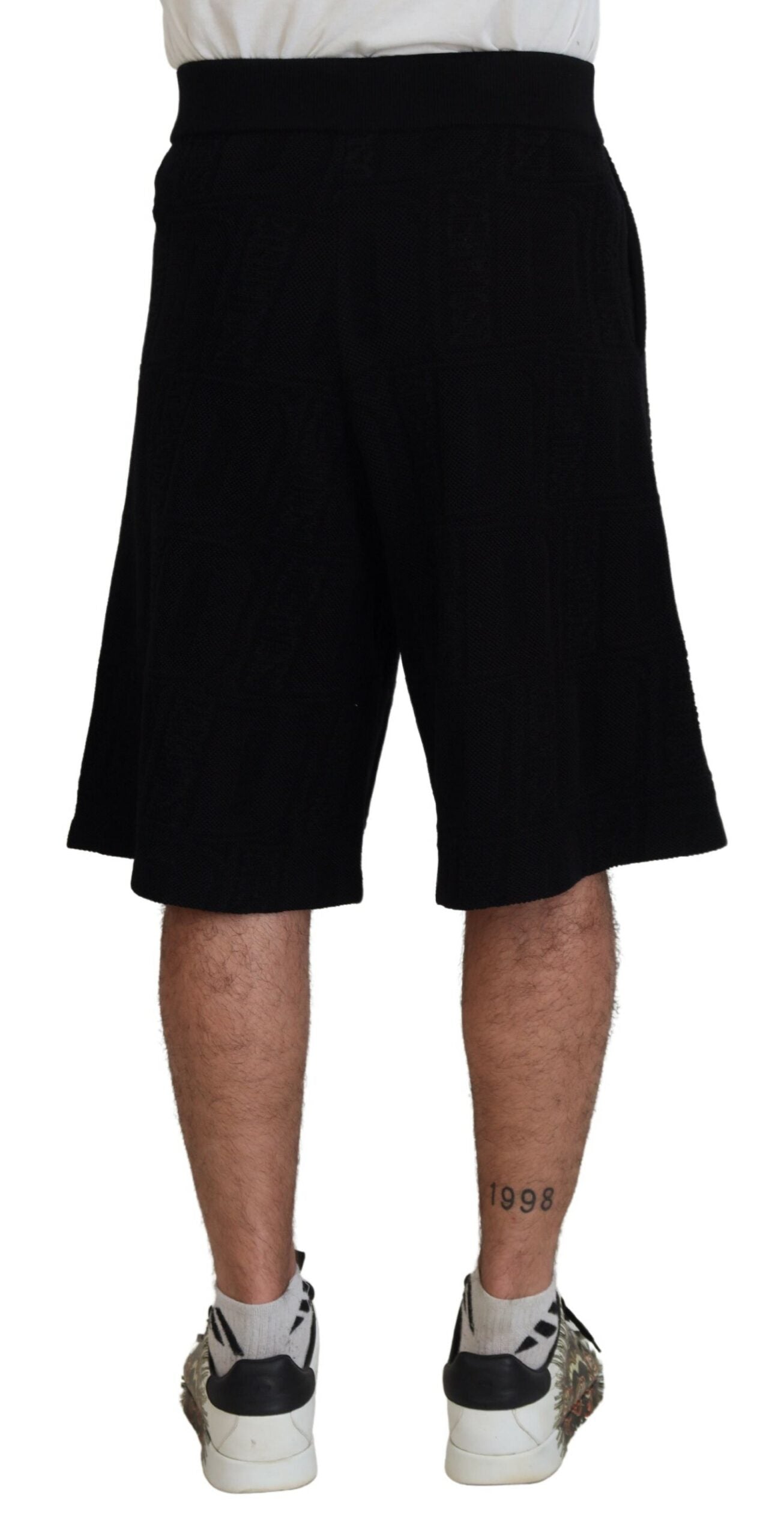 Dsquared² Schwarze, einfarbige Herren-Bermudashorts zum Überziehen