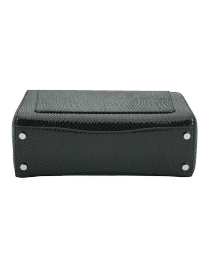 Jimmy Choo – Schwarze Umhängetasche aus Leder mit Griff oben