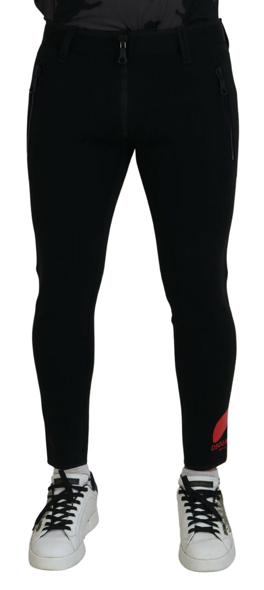 Dsquared² – Slim Fit-Hose aus Polyamid mit Logo-Print hinten