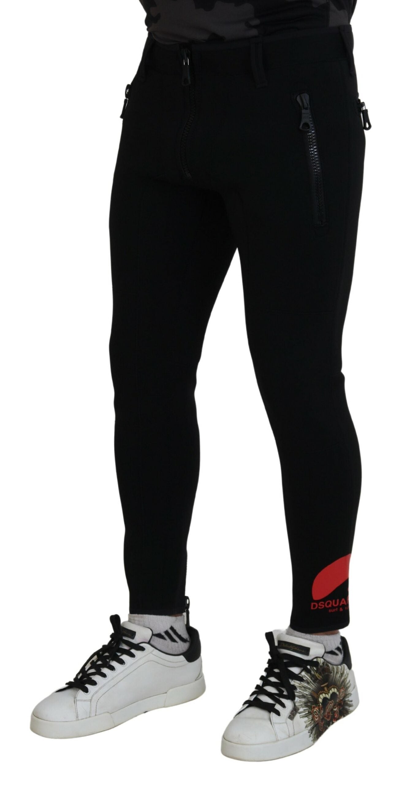 Dsquared² – Slim Fit-Hose aus Polyamid mit Logo-Print hinten