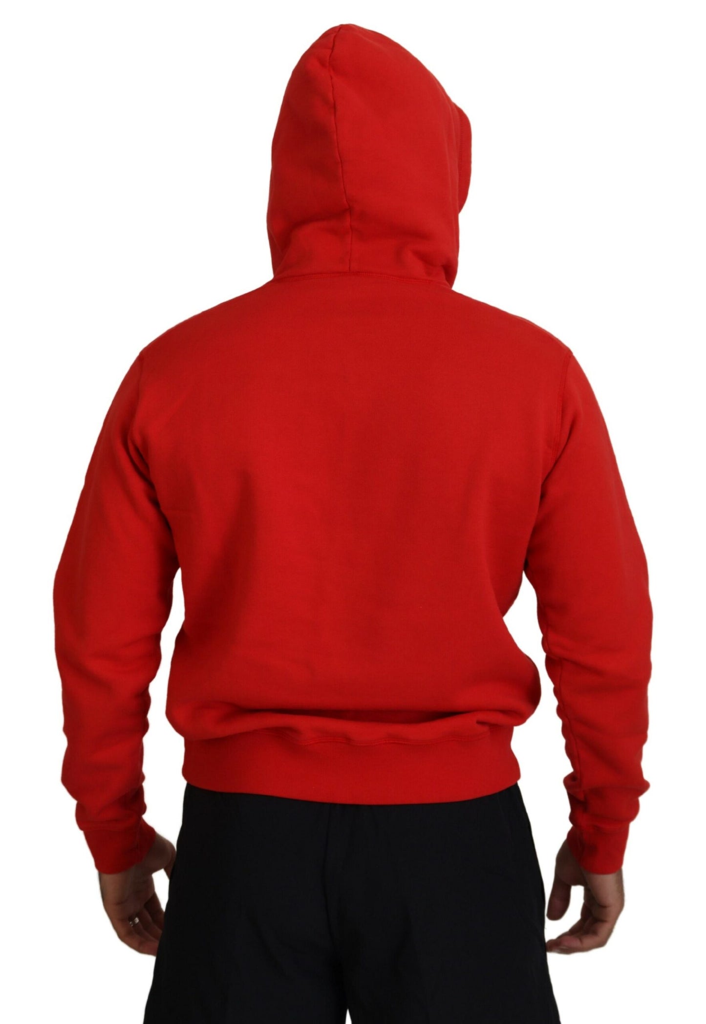 Dsquared² Roter Baumwollpullover mit Kapuze und Aufdruck für Herren