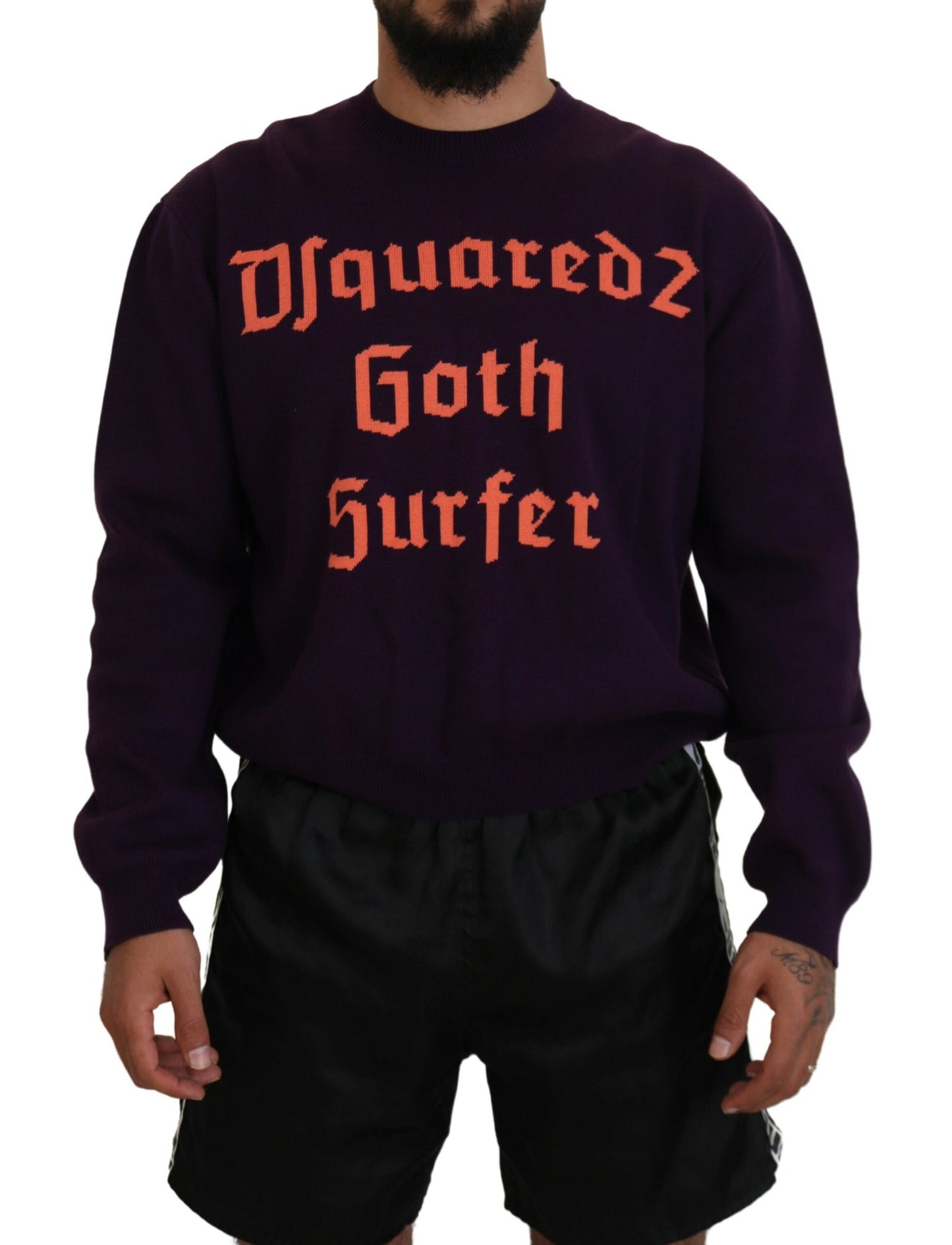 Dsquared² Lila Baumwollpullover mit Aufdruck für Herren