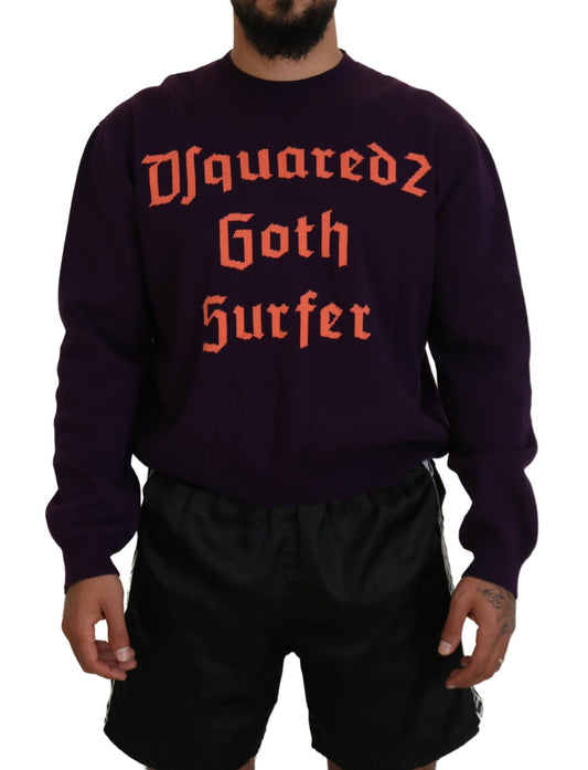 Dsquared² Lila Baumwollpullover mit Aufdruck für Herren