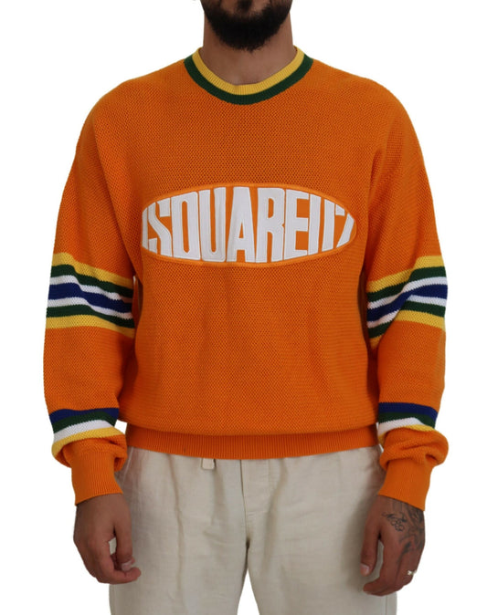 Dsquared² Orange bedruckter Langarm-Pullover für Herren