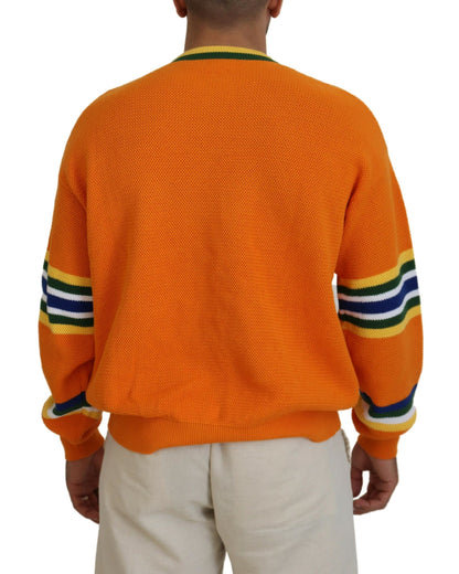 Dsquared² Orange bedruckter Langarm-Pullover für Herren