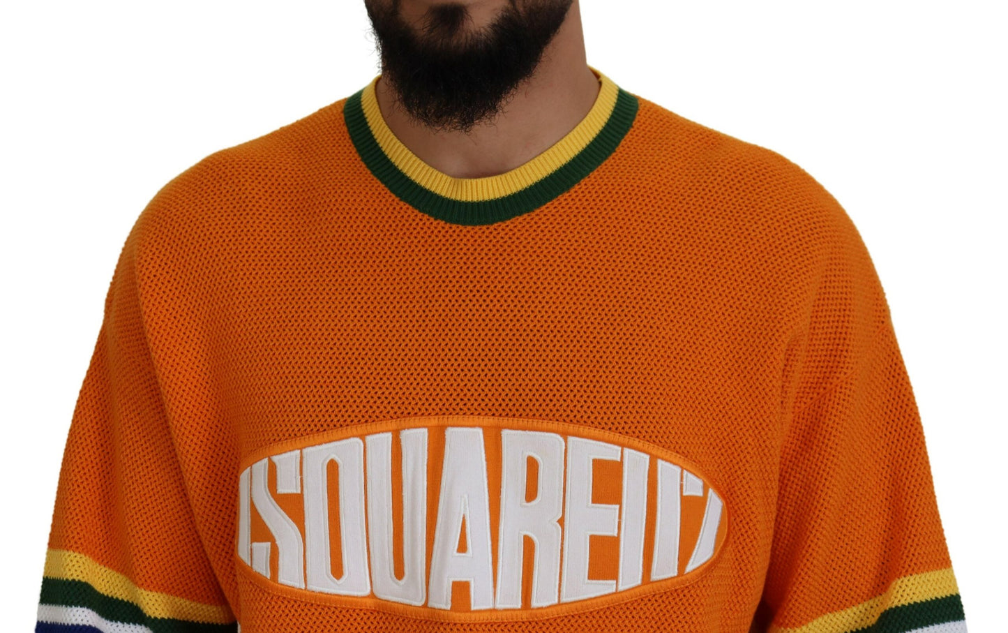 Dsquared² Orange bedruckter Langarm-Pullover für Herren