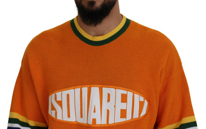 Dsquared² Orange bedruckter Langarm-Pullover für Herren
